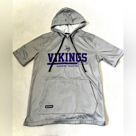 NFL Minnesota Vikings Combine Short Sleeve Hooded Sweatshirt - Medium - Picture 1 of 9